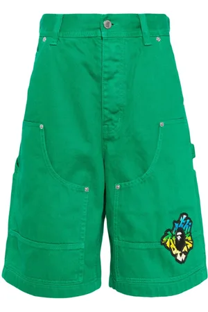 A Bathing Ape Logo-appliqué denim shorts