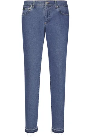 Dolce & Gabbana Slim-cut logo-patch jeans