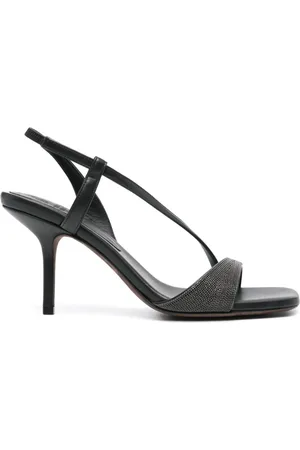 Brunello Cucinelli 95mm Monili-chain leather sandals