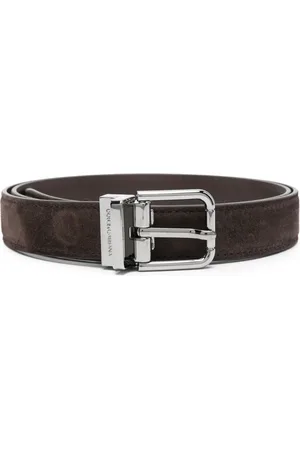 Dolce & Gabbana Logo-engraved buckle suede belt