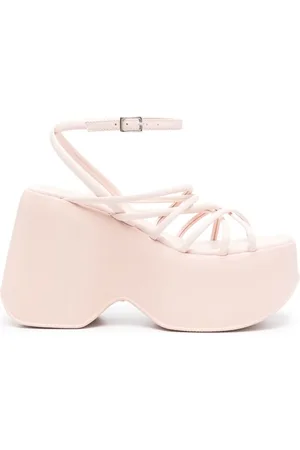 vic matiè Crossover-strap leather sandals