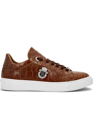 BILLIONAIRE Logo-appliqu?? crocodile-effect sneakers