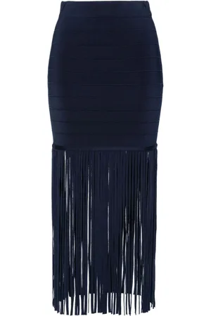 Twin-Set High-waist fringed maxi skirt