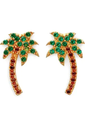 Palm Angels Crystal-embellished palm tree earrings