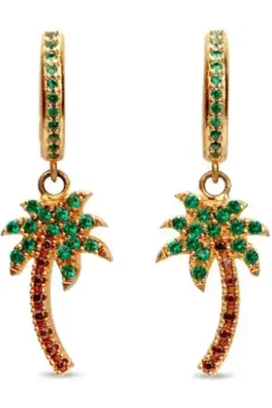 Palm Angels Palm tree hoop earrings