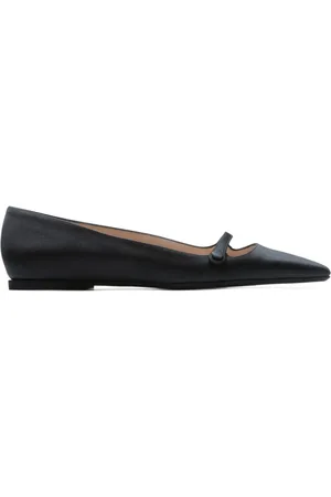 Nº21 Pointed-toe leather ballerina shoes