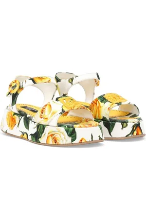 Dolce & Gabbana Rose-print cotton sandals