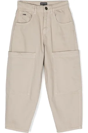 Emporio Armani Logo-plaque wide-leg jeans