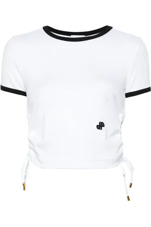 Patou Ribbed-knit cut-out T-shirt