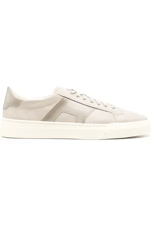santoni Panelled leather sneakers