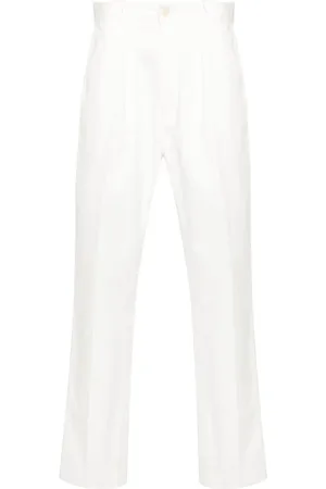 Fursac Pleated cotton slim-fit trousers