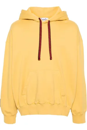 Diesel logo-embroidered distressed hoodie - Yellow