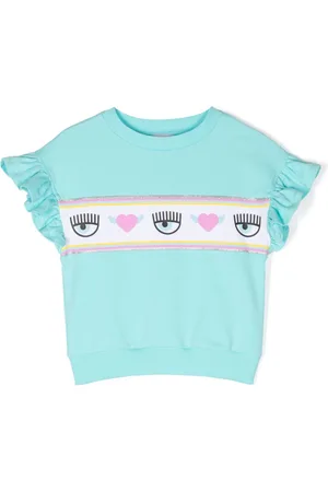 Chiara Ferragni Eyelike-motif ruffled T-shirt