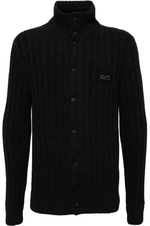 Kiton Logo-embroidered wool cardigan