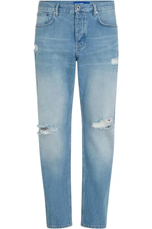 Karl Lagerfeld Distressed tapered-leg jeans