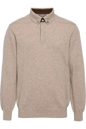 N.PEAL Long-sleeve knitted polo shirt