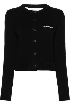 Palm Angels Logo-embroidered cropped cardigan