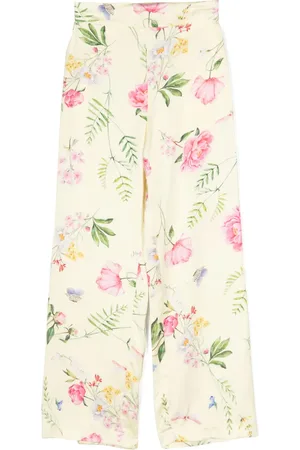 MONNALISA Floral-print wide-leg trousers