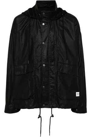 FIVE CM Drawstring-hood coated-finish jacket
