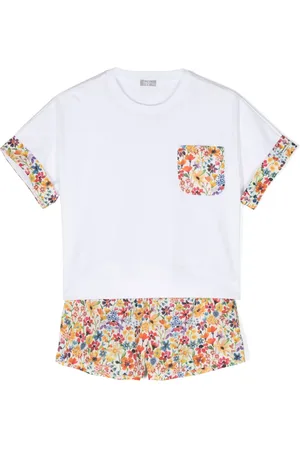 Il gufo Floral-print cotton shorts set
