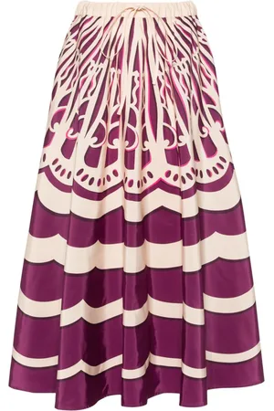 La DoubleJ Fans-print drawstring midi skirt