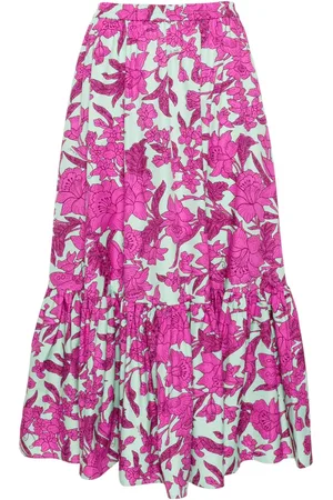 La DoubleJ Sunset tiered midi skirt