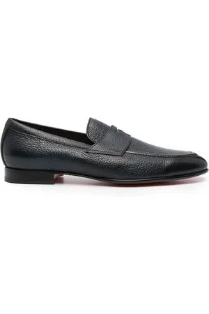 santoni Grained leather loafers
