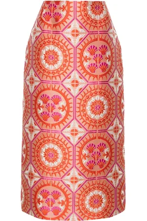 La DoubleJ Patterned-jacquard midi pencil skirt