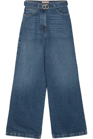 Twin-Set Belted wide-leg jeans