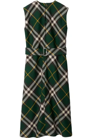 Burberry NovaCheck wool midi dress