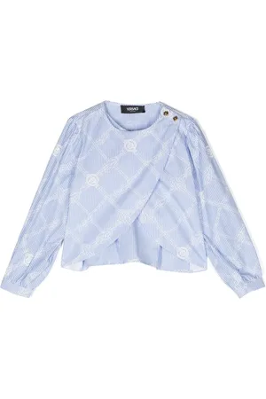 VERSACE Striped asymmetric blouse