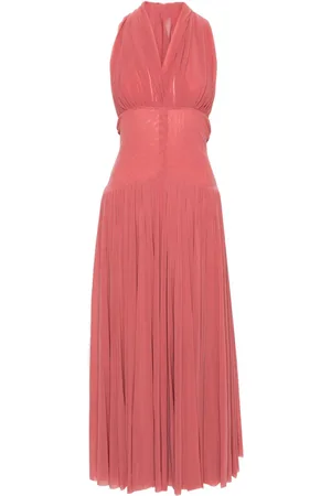 Serafini Halterneck mesh maxi dress