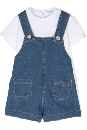 Il gufo Denim dungaree short set