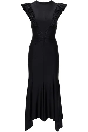 Serafini Ruffle-trim fluted maxi dress