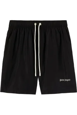 Palm Angels Logo-embroidered swim shorts