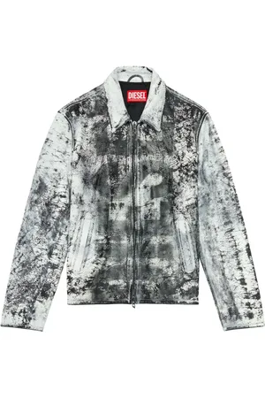 Diesel L-Pylon-A cracked-finish leather jacket