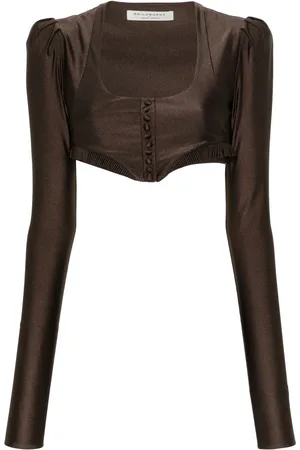 Serafini Ruffle-trim cropped top