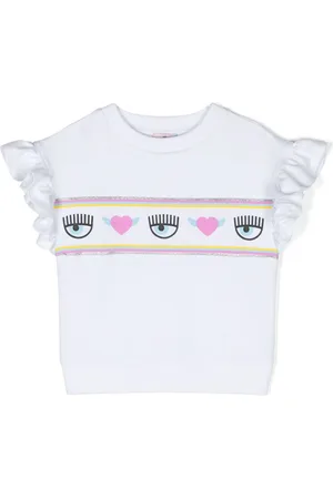 Chiara Ferragni Eyelike-motif ruffled T-shirt