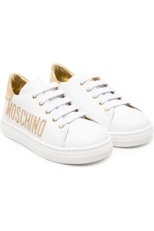 Moschino Studded-logo leather sneakers