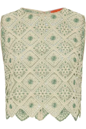 La DoubleJ Aria macramé cropped blouse