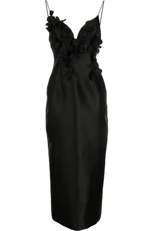 Acler Isla Column satin midi dress