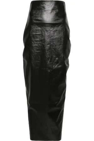 Rick Owens Dirt Pillar coated-denim skirt