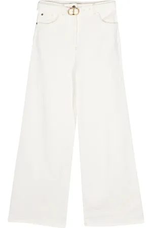 Twin-Set Mid-rise wide-leg jeans