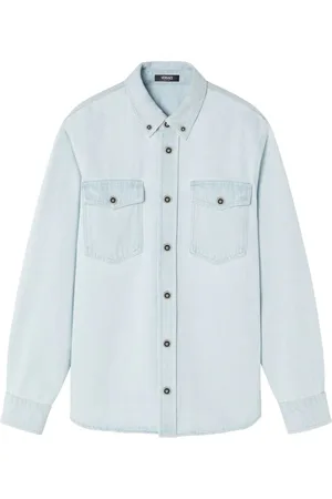 VERSACE Medusa-buttoned denim shirt