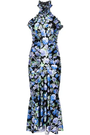 Serafini Floral-print halterneck maxi dress