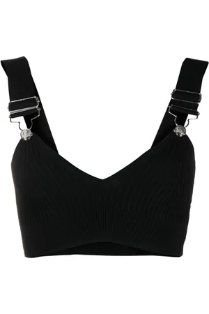 Ruched Detail Nylon Strappy Crop Top