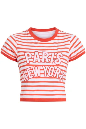Cinq A Sept Becka striped cotton T-shirt