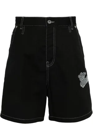 OFF-WHITE Embroidered-logo denim shorts