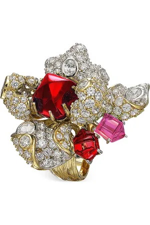 Anabela Chan 18kt gold vermeil Ruby Blossom gemstone ring