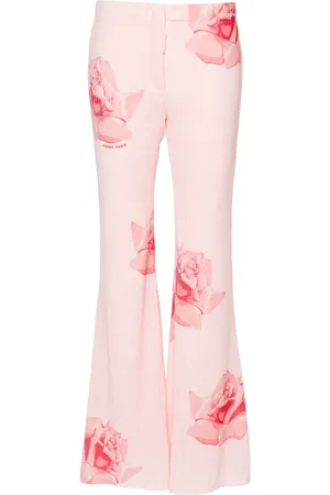 Kenzo Rose-print flared trousers